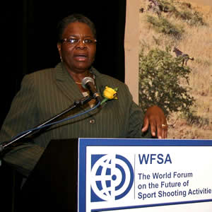 netumbo_nandi_ndaitwah Netumbo Nandi Ndaitwah, ministro dell’Ambiente e del Turismo della Namibia durante il suo intervento all'incontro organizzato dal Wfsa